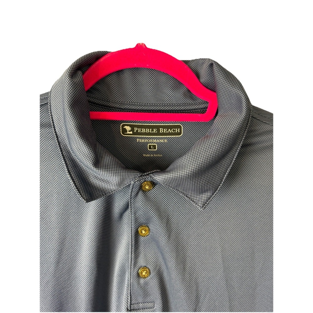 Pebble Beach Performance Mens Polo Shirt Large Navy Blue Golf - Picture 3 of 4